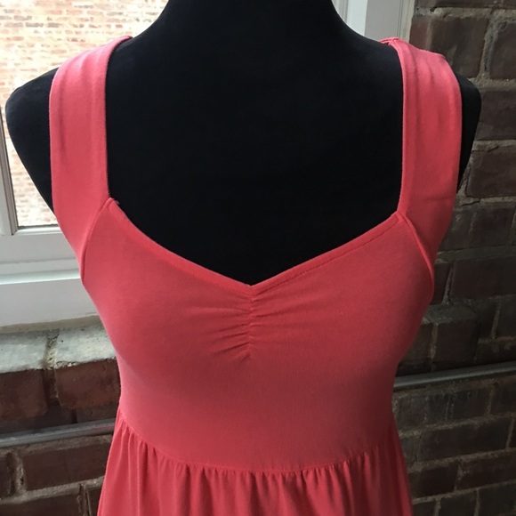 Coral cotton dress - Picture 2 of 3